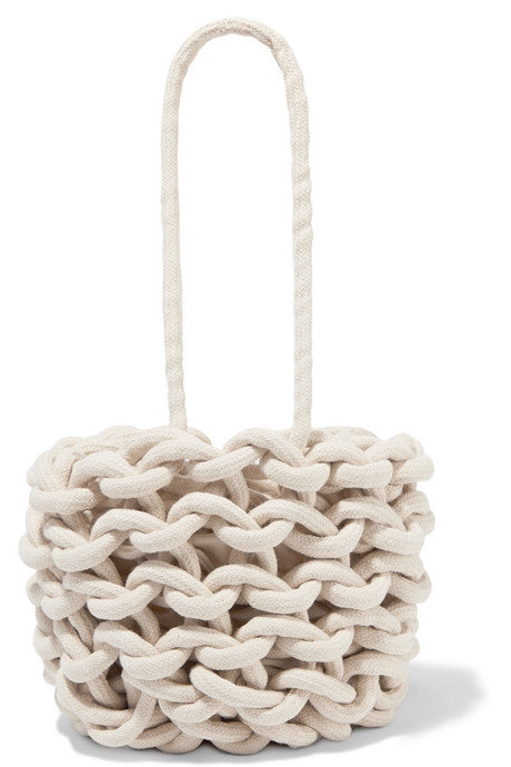 Julia woven cotton bucket bag