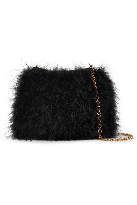 Knitted feather shoulder bag