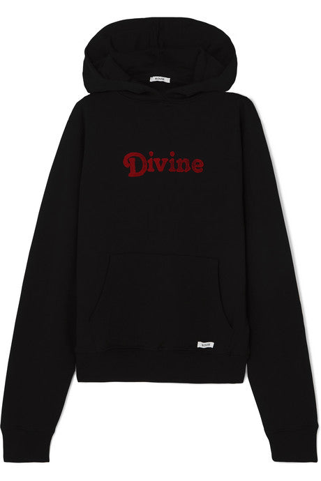 Divine appliquéd cotton-jersey hoodie