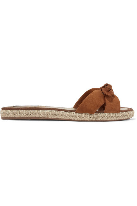 Heli bow-embellished suede espadrille slides