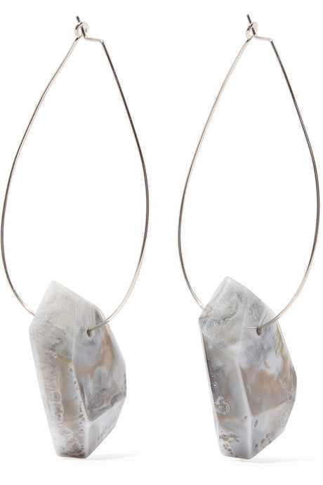 Silver and resin earrings