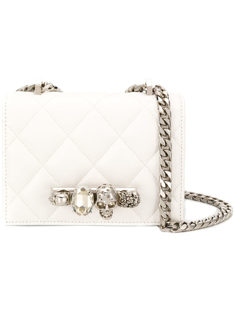 quilted skull shoulder bag