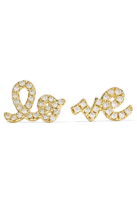 Love 14-karat gold diamond earrings