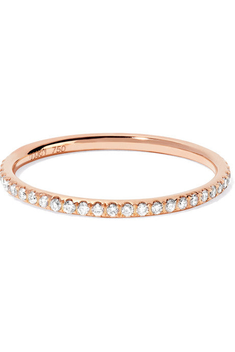 Thread 18-karat rose gold diamond eternity ring