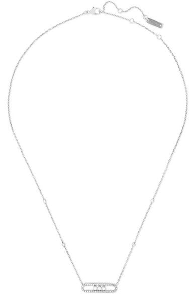 Baby Move 18-karat white gold diamond necklace