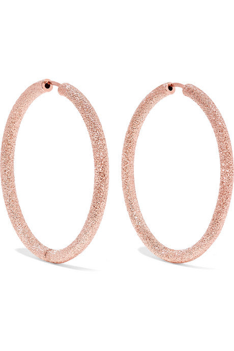 Florentine 18-karat rose gold hoop earrings