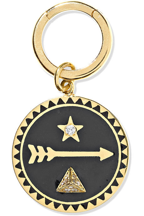 Dream 18-karat gold, diamond and enamel pendant