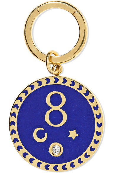 Karma 18-karat gold, diamond and enamel pendant