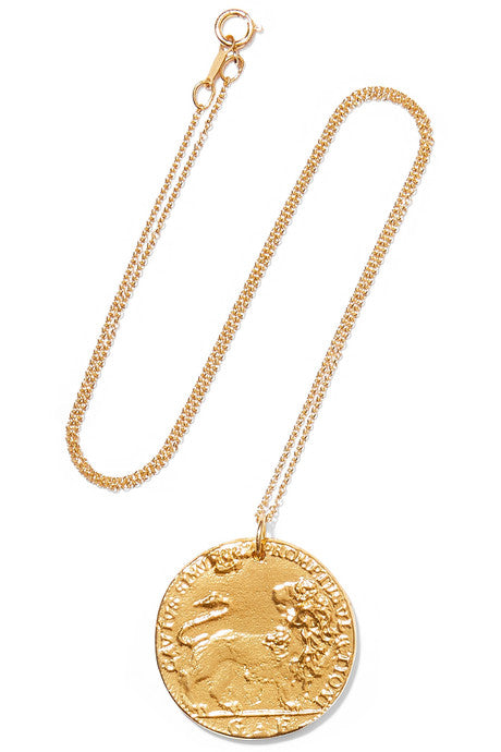 Il Leone Medallion gold-plated necklace