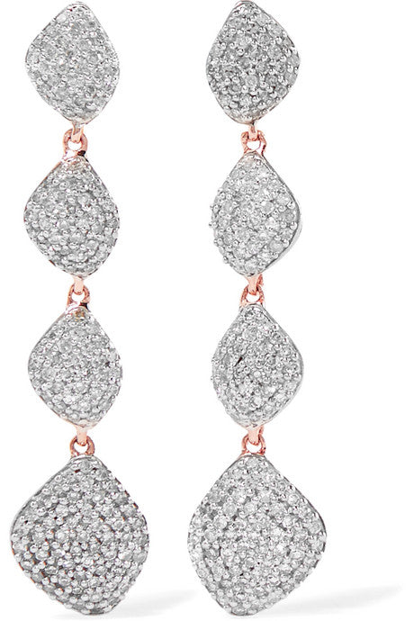 Nura rose gold vermeil diamond earrings