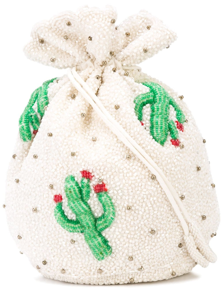 beaded cactus bucket bag