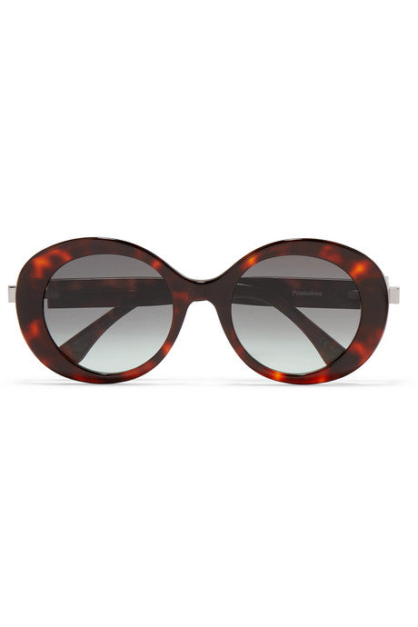 Round-frame tortoiseshell acetate sunglasses