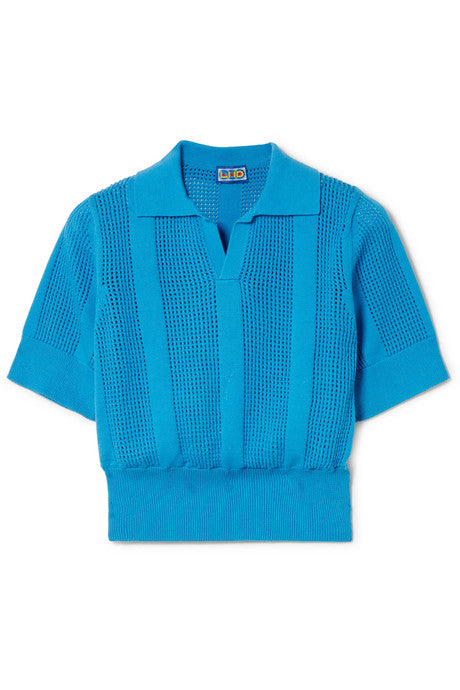 Le Phare open-knit cotton polo shirt