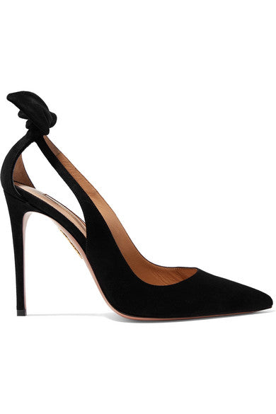 Deneuve 105 bow-embellished suede pumps