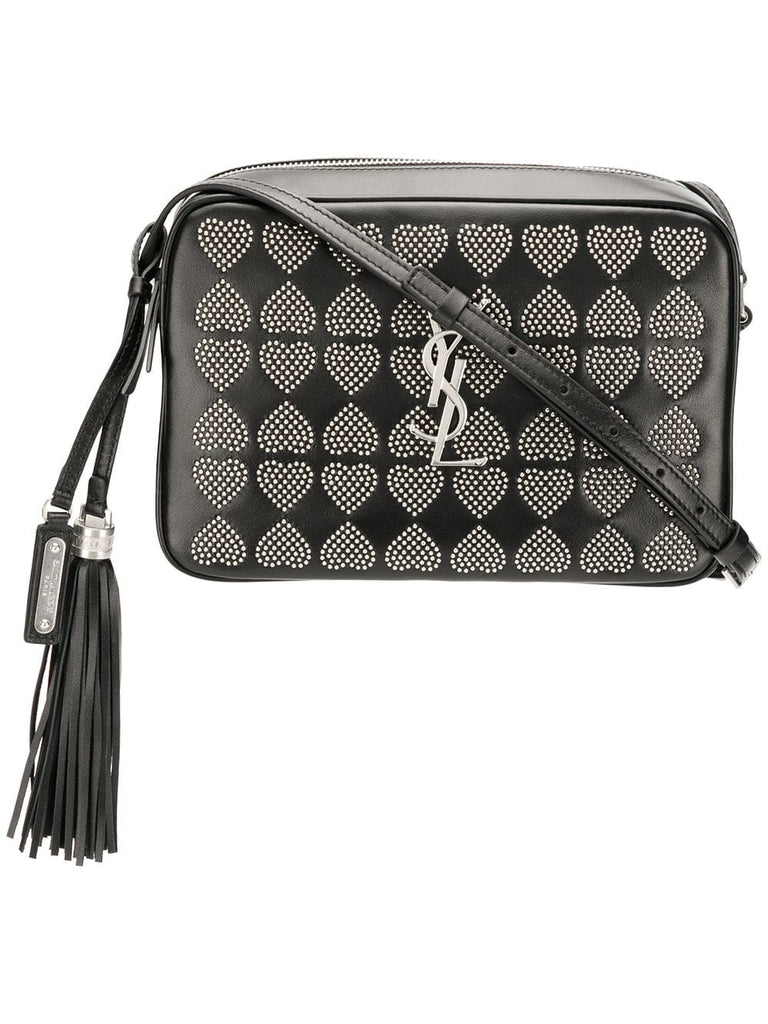 studded heart shoulder bag