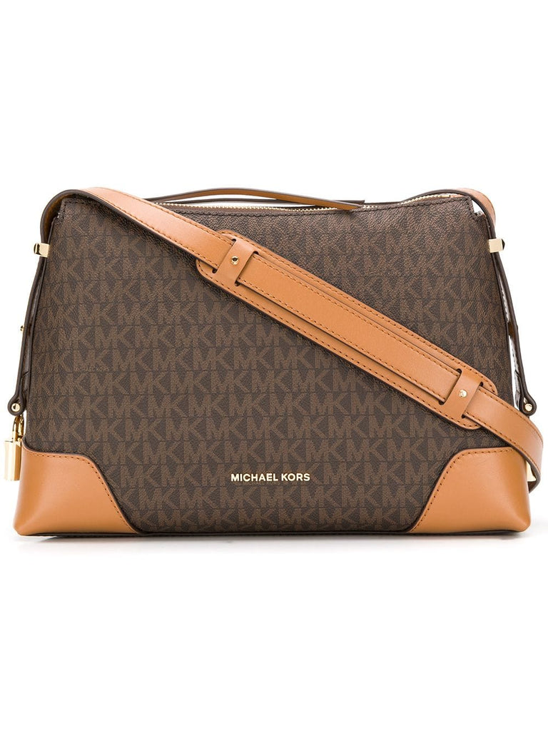 logo print shoulder bag