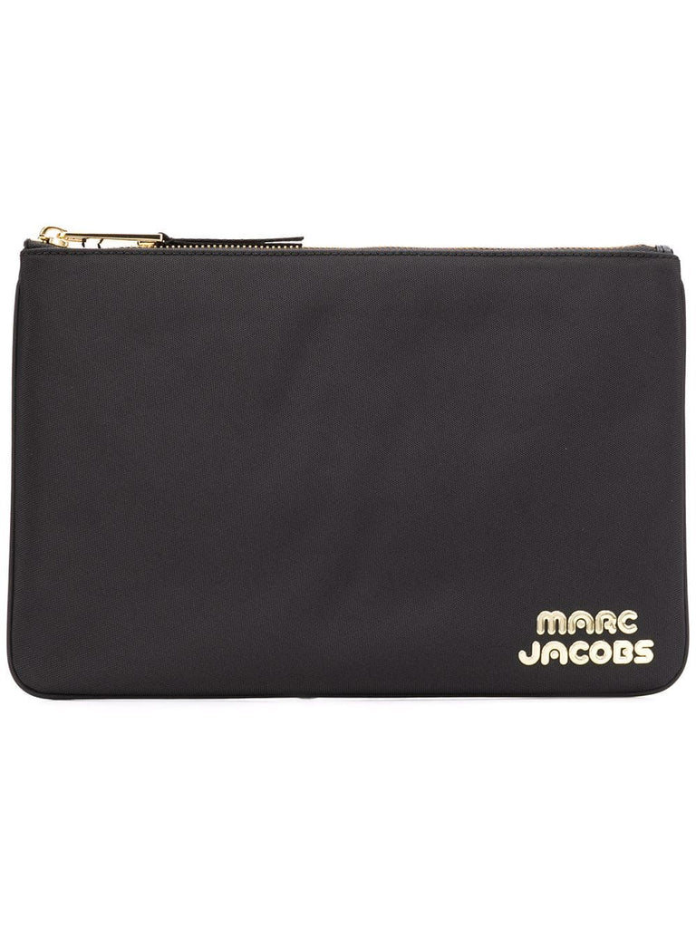 logo plaque clutch bag