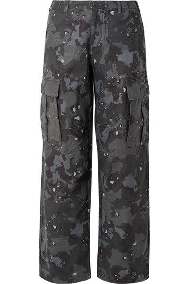 Jaden camouflage-print cotton-canvas wide-leg pants