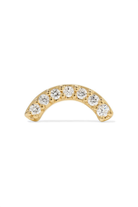 Single Row Rainbow 14-karat gold diamond earring