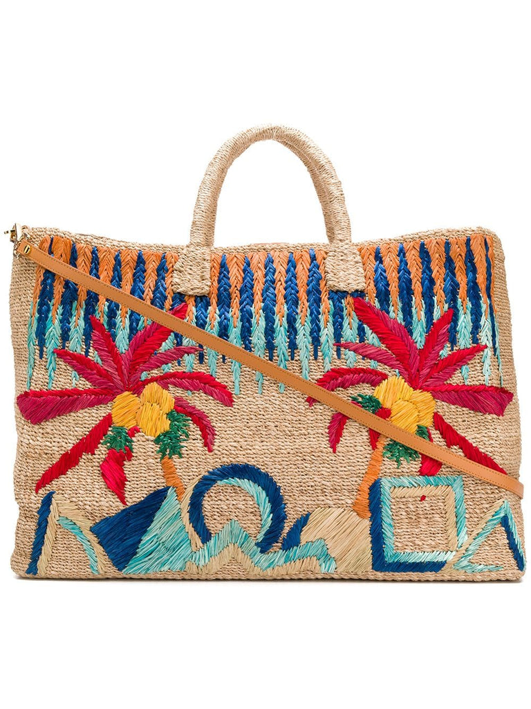 By the Sea large patterned tote