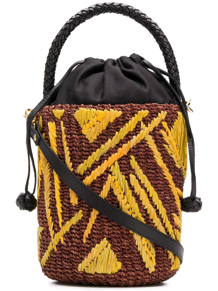 patterned wicket basket bag