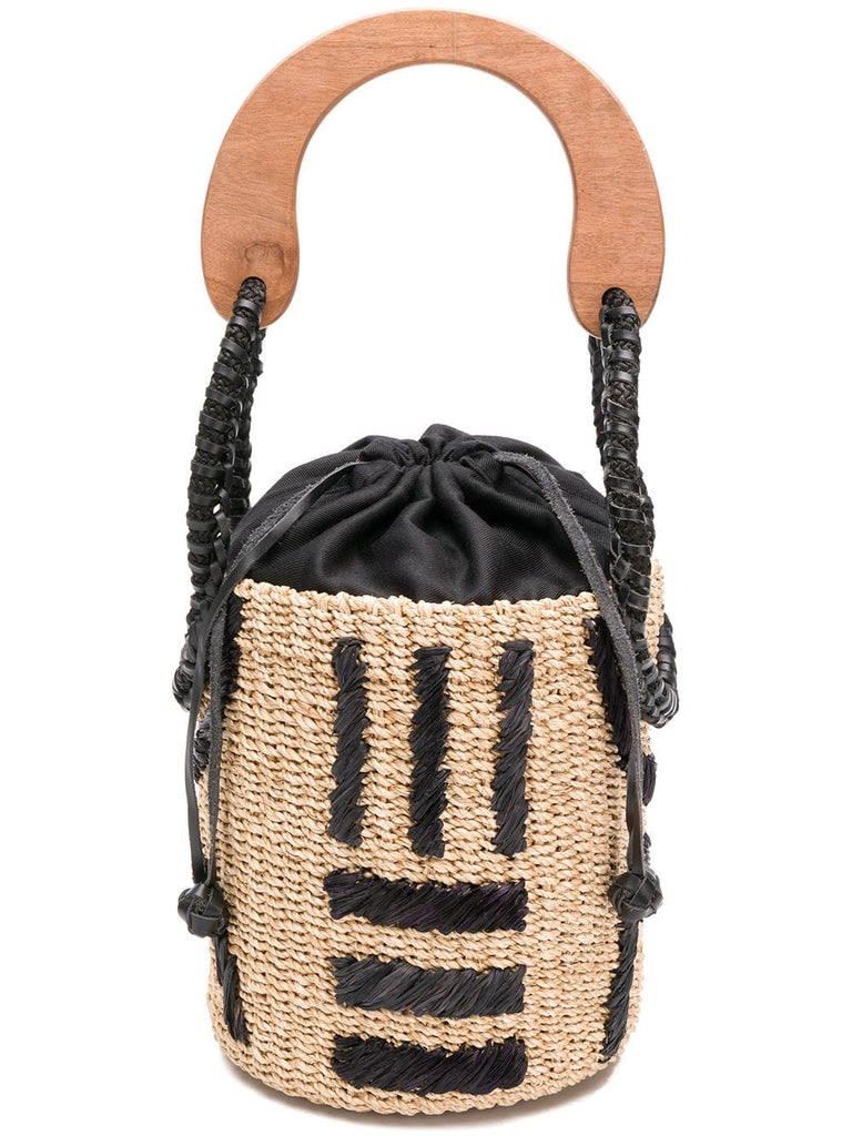 patterned bucket bag