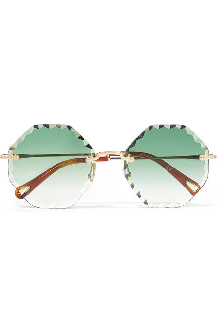 Rosie octagon-frame gold-tone sunglasses