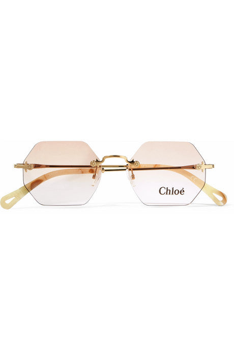 Octagon-frame gold-tone sunglasses