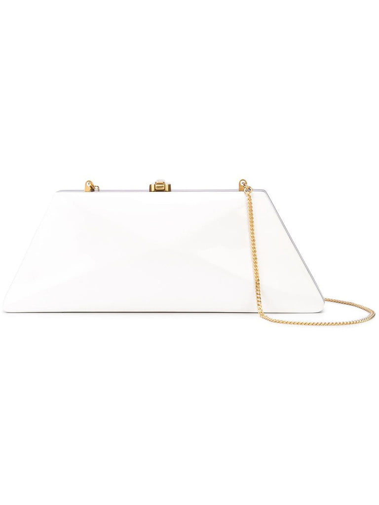 trapeze shaped clutch bag