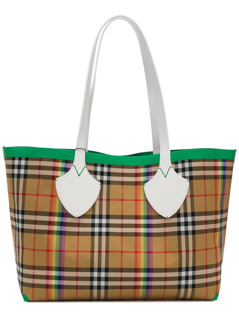 The Medium Giant Tote in Rainbow Vintage Check