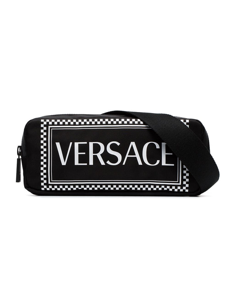 black logo-print belt bag