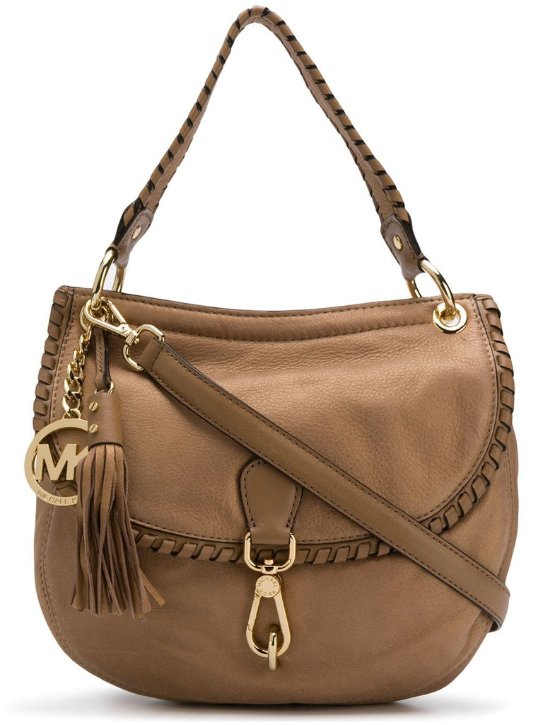 whipstitched trim shoulder bag