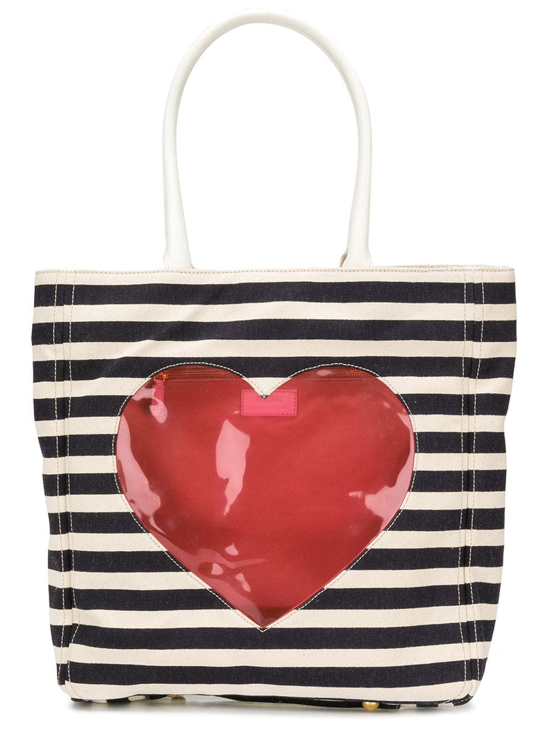 appliqué heart tote bag