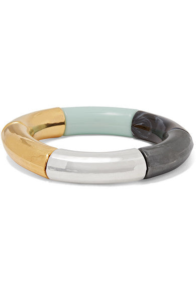 Shiiiiiing resin and gold and silver-plated bangle