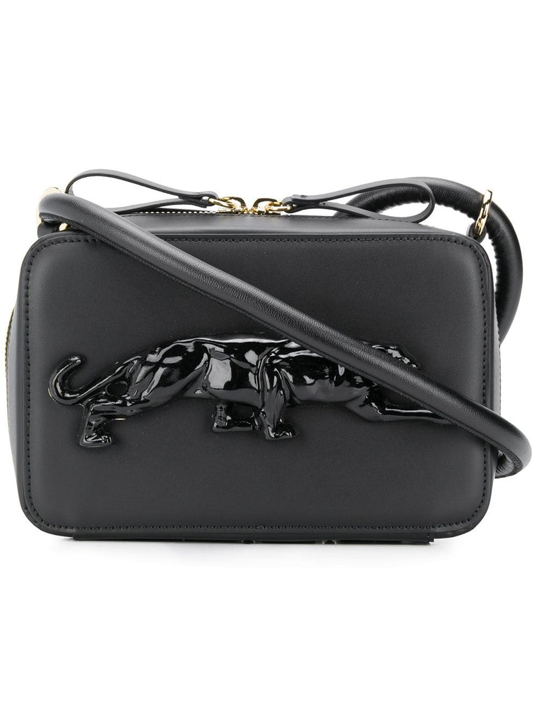 debossed panther crossbody bag