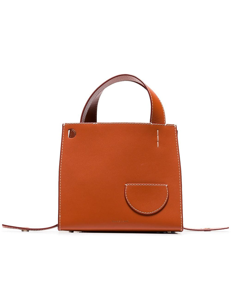 brown Margot outer pocket leather tote bag