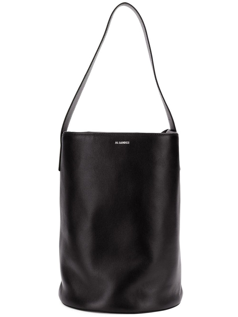 embossed logo bucket bag