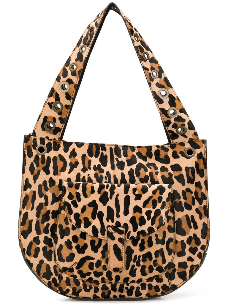 leopard large shoulder bag