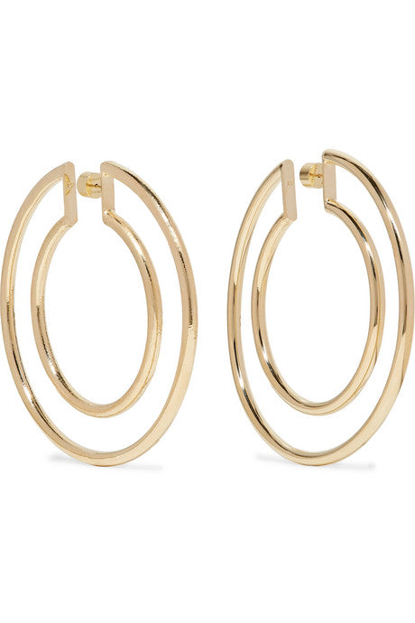 Double Hoop gold-plated hoop earrings