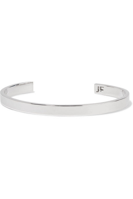 Small Stripe silver and rhodium-plated cuff