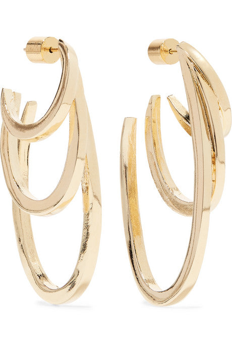 Square Adwoa gold-plated hoop earrings