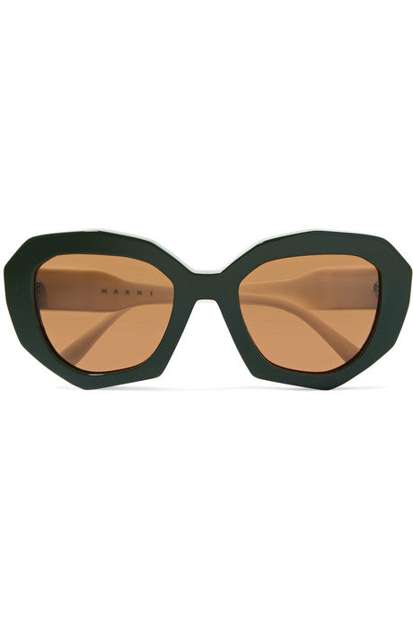 Cat-eye two-tone acetate sunglasses