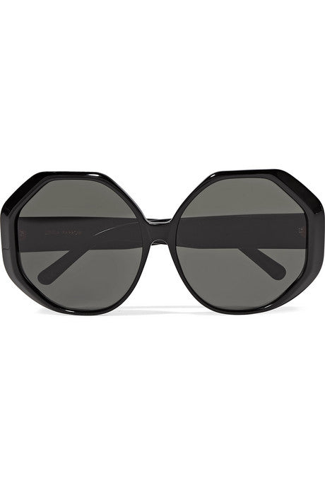 Oversized round-frame acetate sunglasses