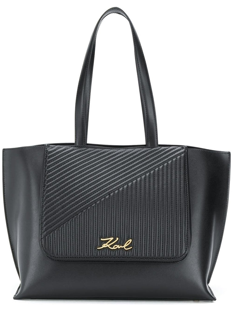 K/Signature quilted tote bag