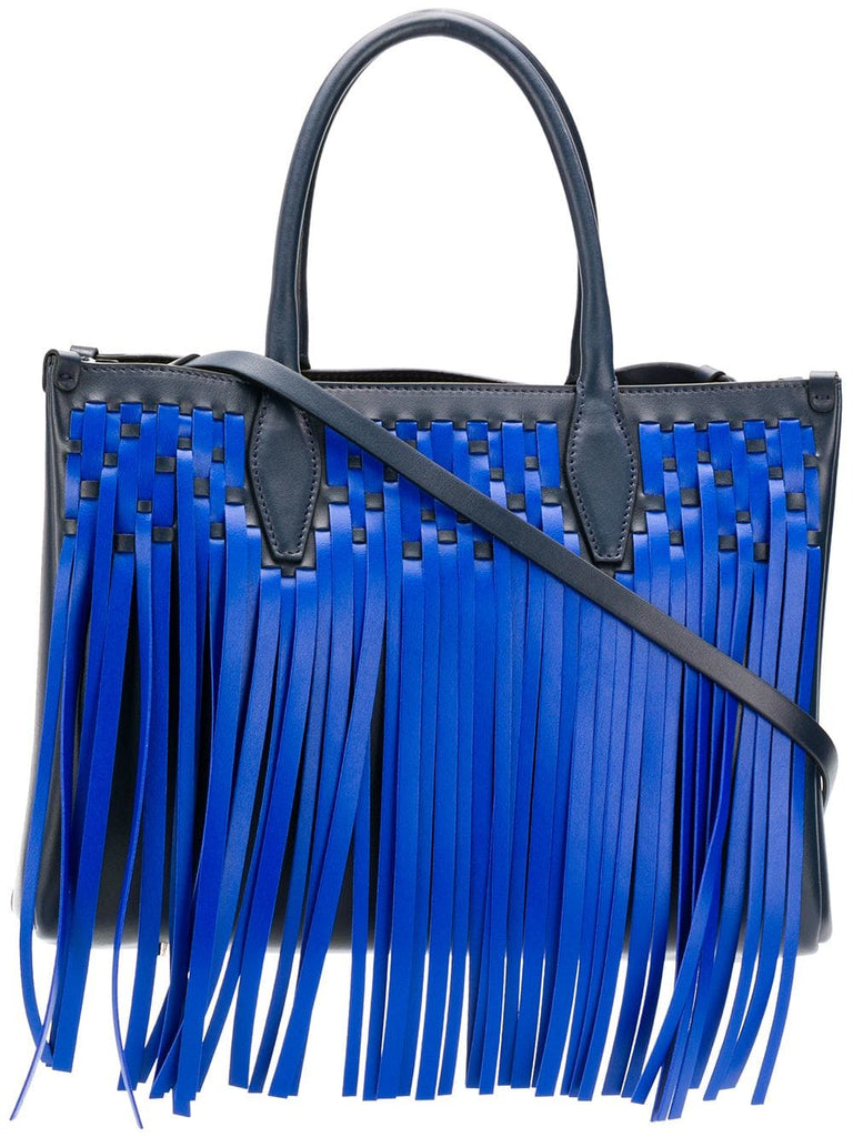 fringed tote bag