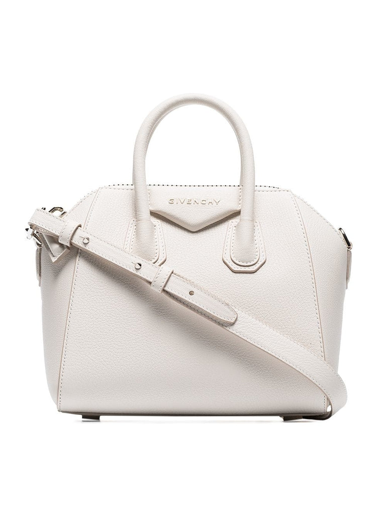 white Antigona mini leather shoulder bag