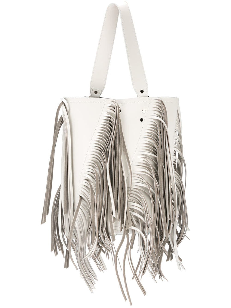 fringed tote bag