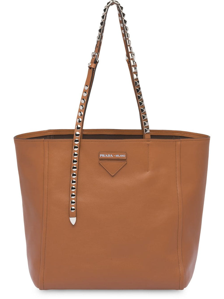 studded strap tote bag