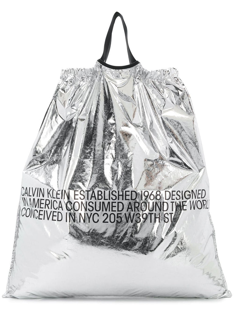 metallic shopper bag