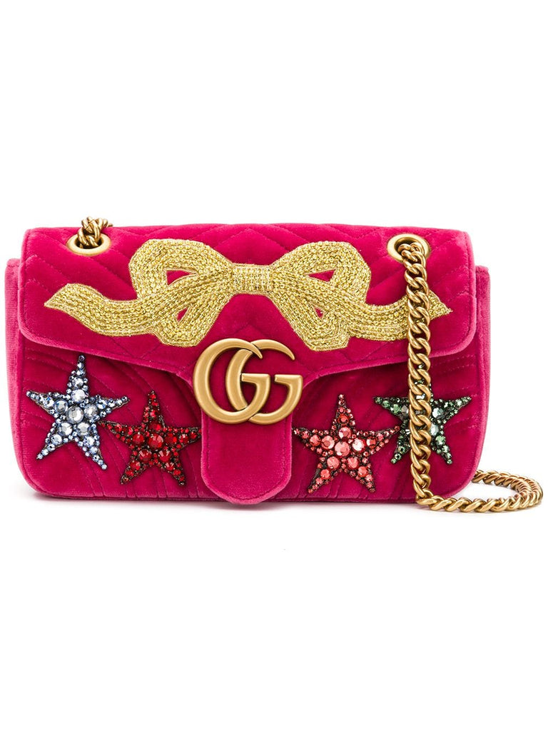 GG Marmont small velvet shoulder bag